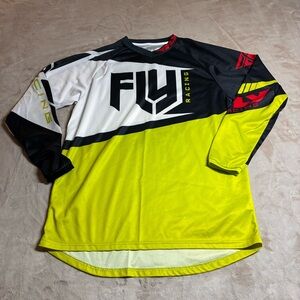 Fly Racing F-16 Moto Jersey Neon Yellow Black Motocross MX Gear Men’s L
